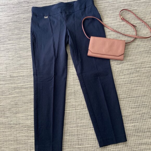 Alfani Pull On Skinny Tummy Control Pant Dark  Navy Blue 14 Petite - Picture 6 of 11